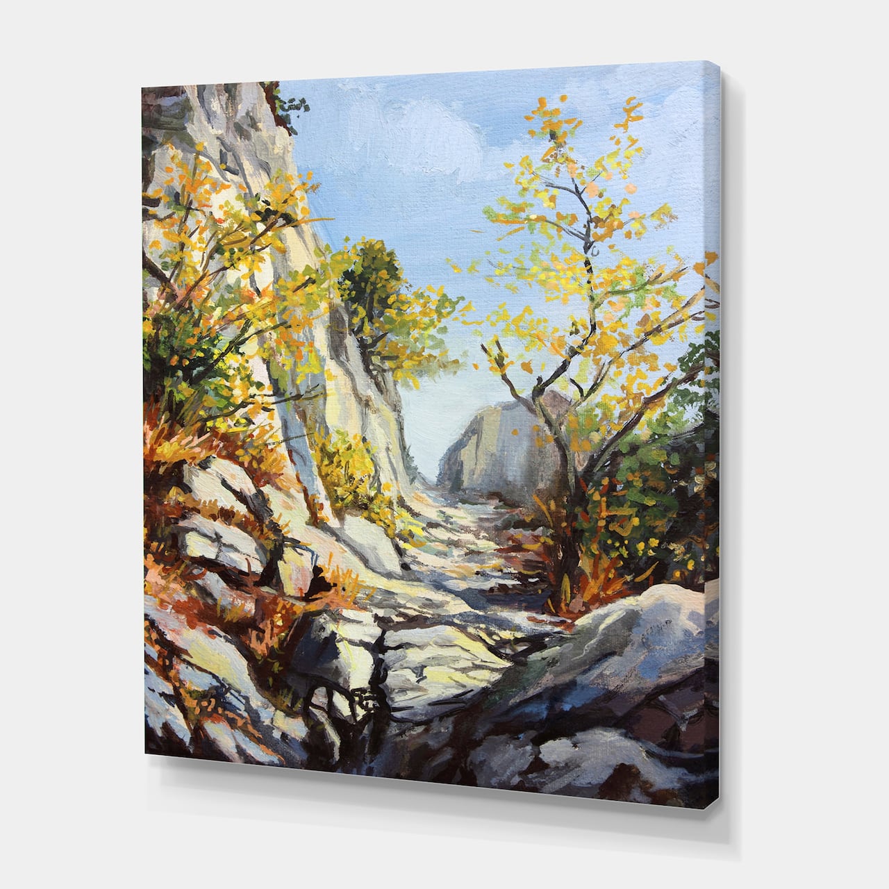 Designart - Marble Path In Autumn - Traditional Canvas Wall Art Print